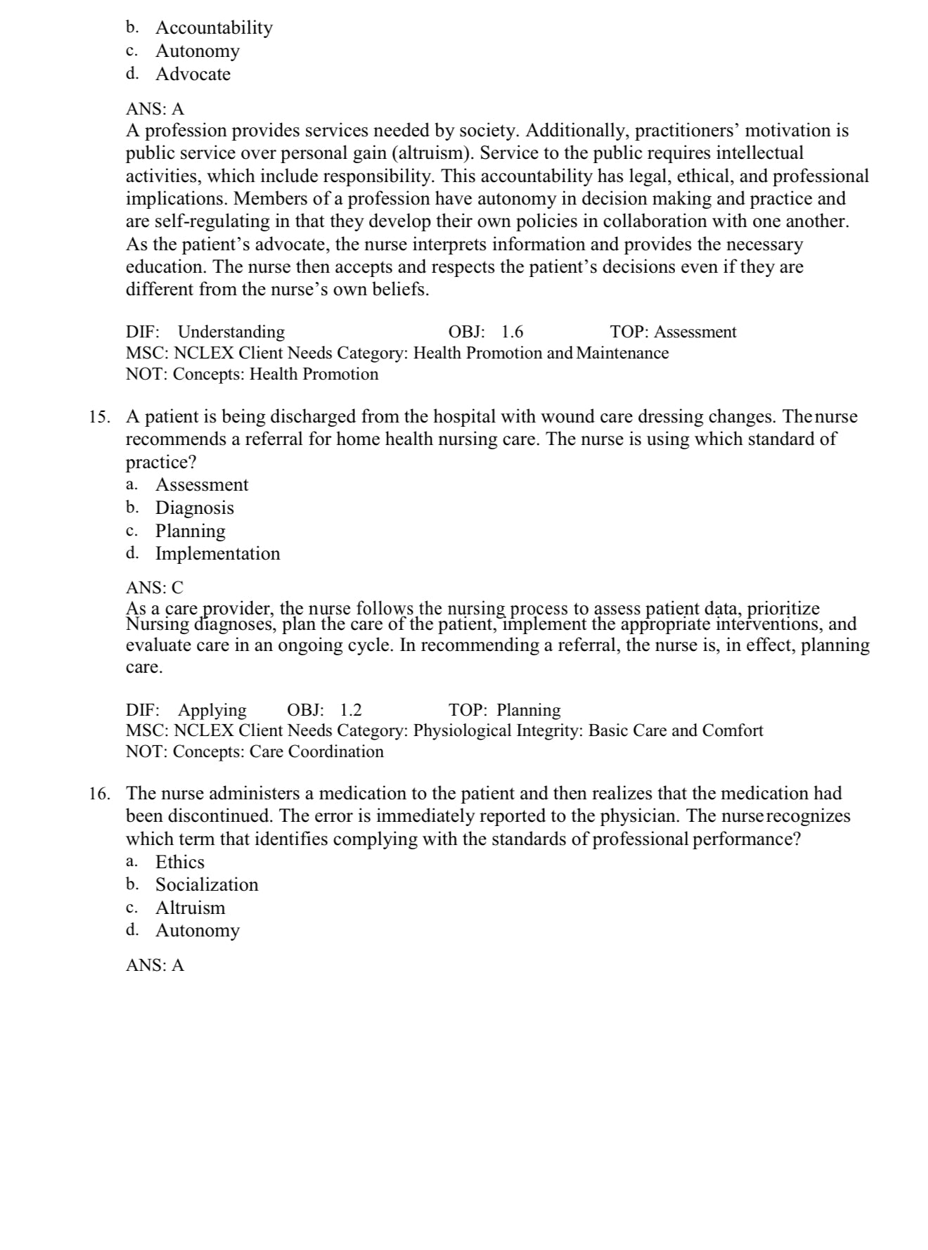 Fundamentals of Nursing Active Learning for Collaborative Practice 3rd Edition Yoost - Test Bank