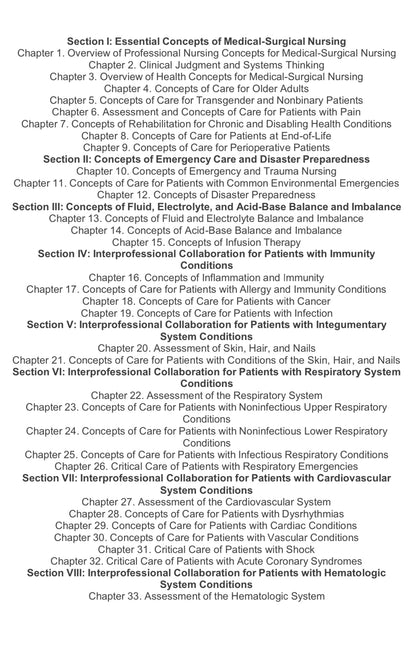 Test bank MEDICAL SURGICAL NURSING:CONCEPTS FOR CLINICAL JUDGEMENT AND COLLABORATIVE CARE 11TH EDITION IGNATAVICIUS
